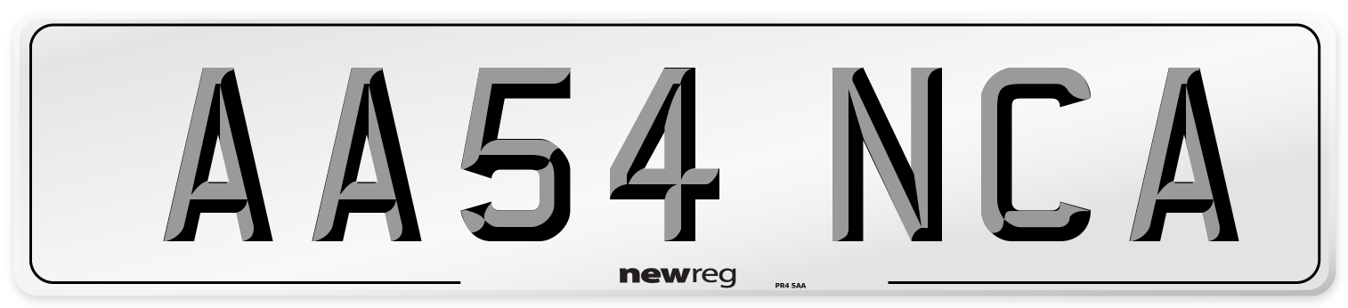AA54 NCA Number Plate from New Reg